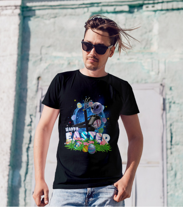 Jack Happy Easter With Eggs And Flowers T-Shirt