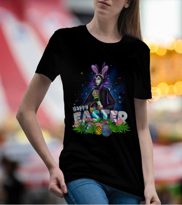 Happy Easter Maleficent With Easter Eggs And Stars T-Shirt