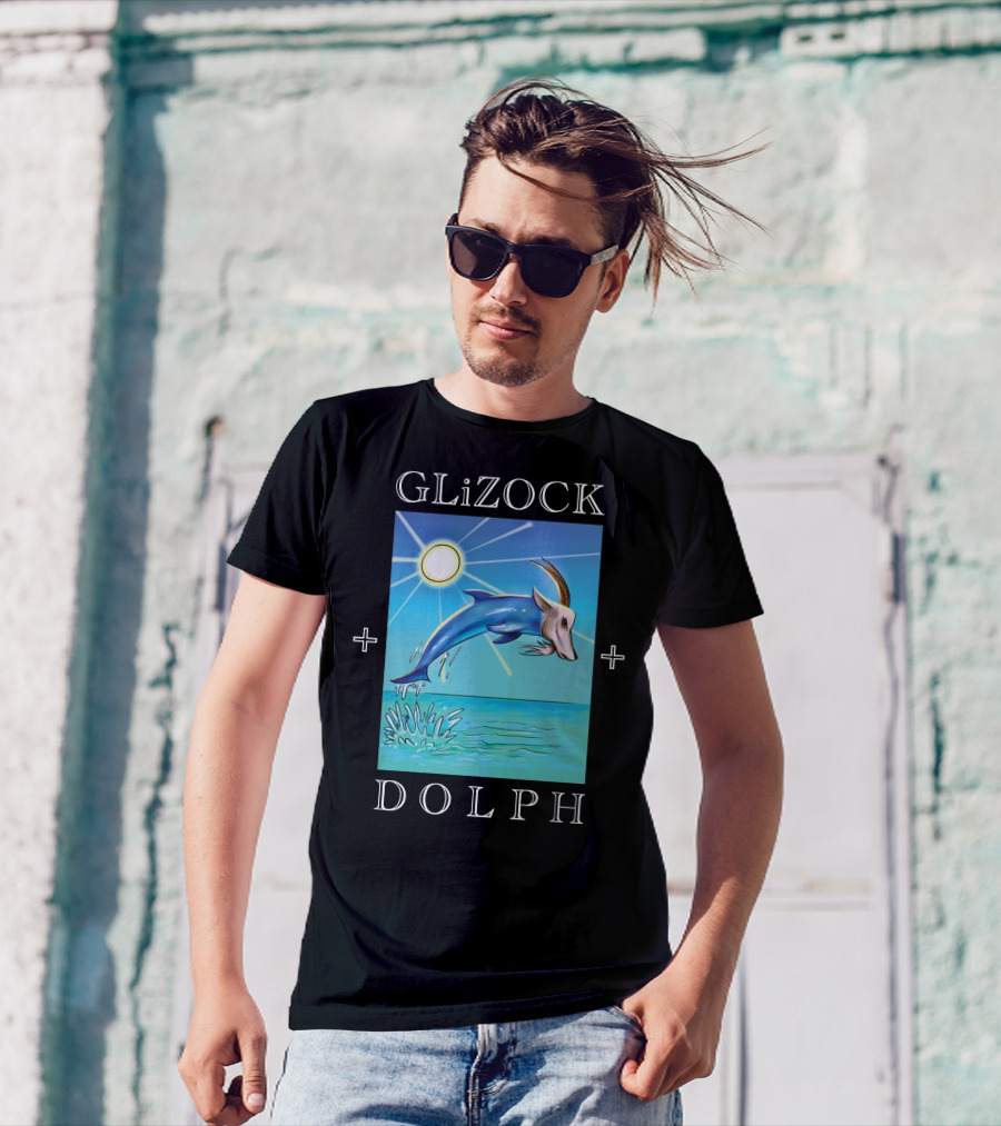 GLiZOCK DOLPH Goat Dolphin Jump Ocean T-Shirt