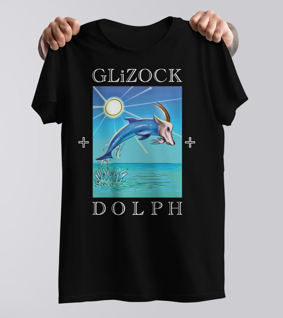 GLiZOCK DOLPH Goat Dolphin Jump Ocean T-Shirt