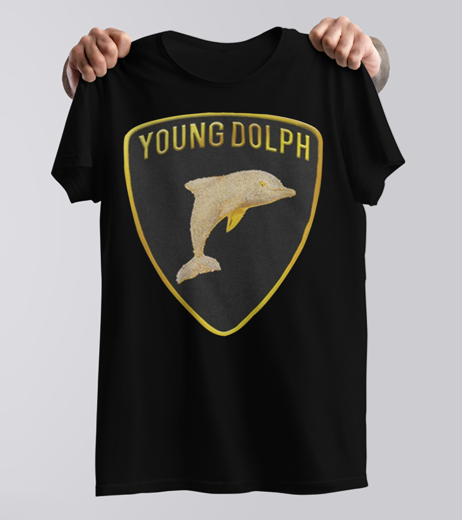 YOUNG DOLPH Rich Slave Emblem Badge T-Shirt