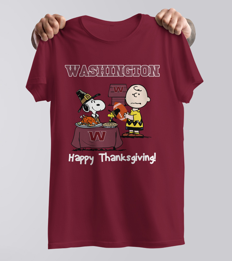 Washington Snoopy Thanksgiving Football Charlie Brown T-Shirt