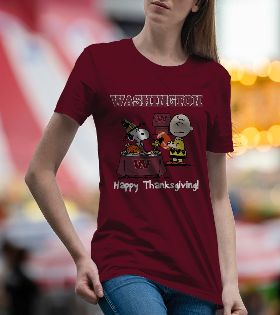 Washington Snoopy Thanksgiving Football Charlie Brown T-Shirt