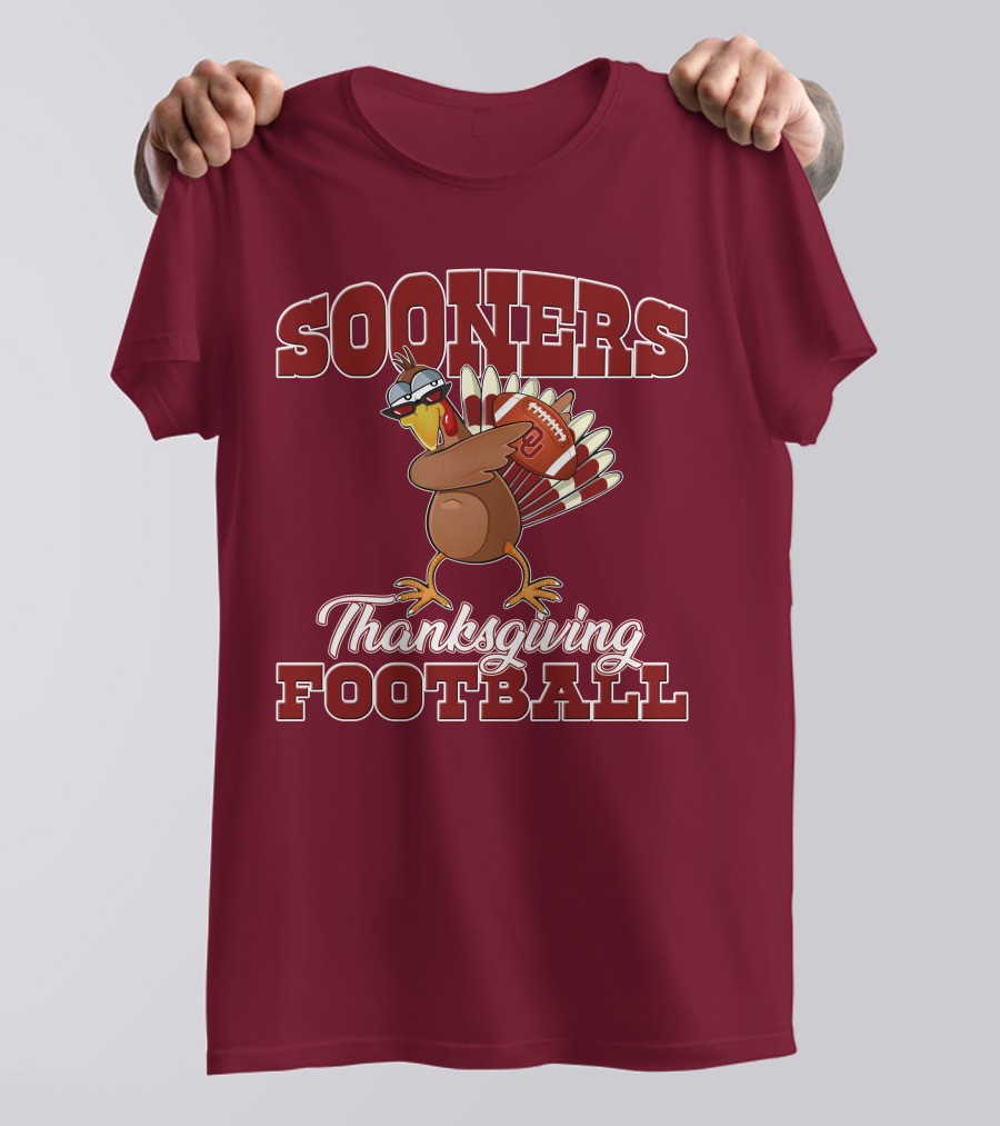Sooners Thanksgiving Football Turkey In Sunglasses T-Shirt