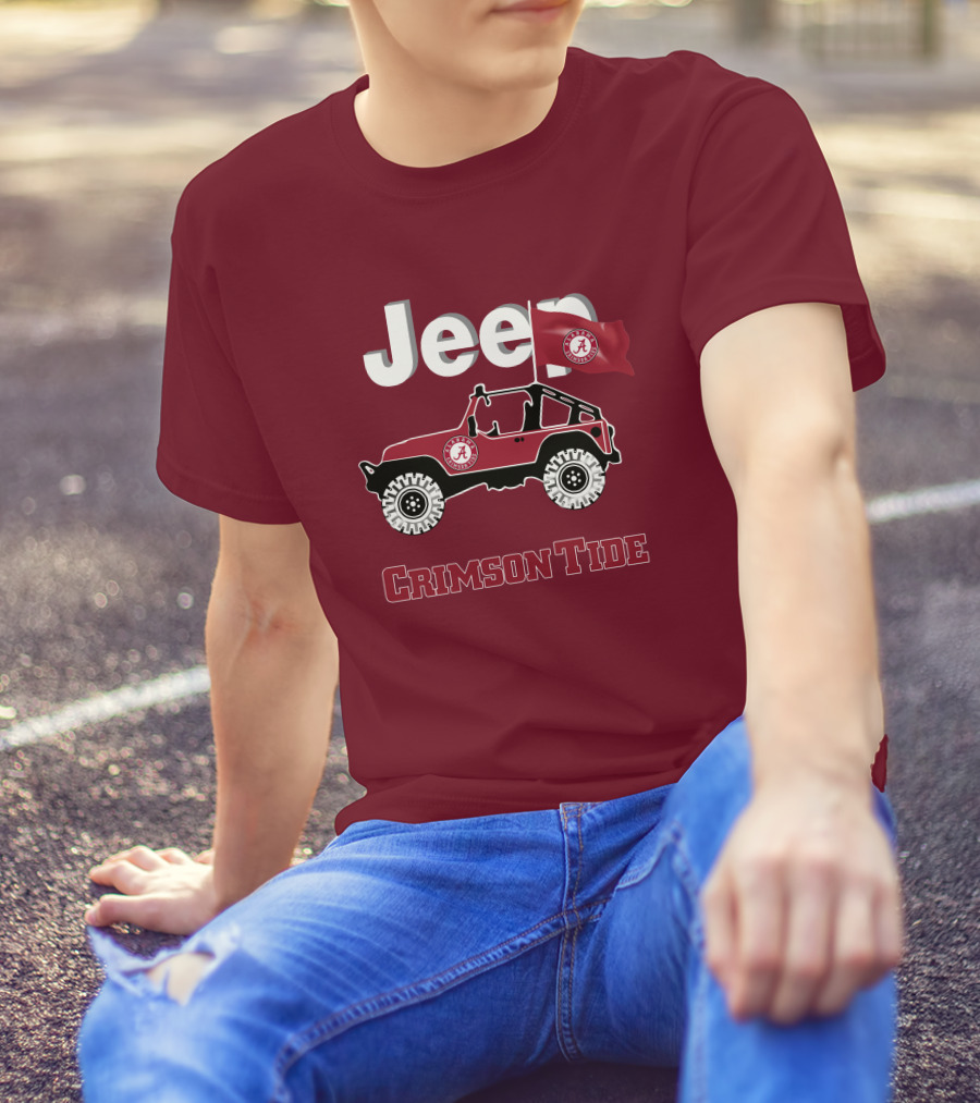 Jeep Alabama Crimson Tide Flag T-Shirt