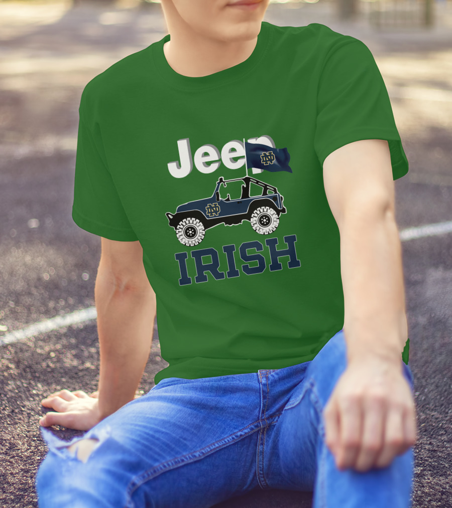 Jeep Notre Dame Fighting Irish Flag T-Shirt