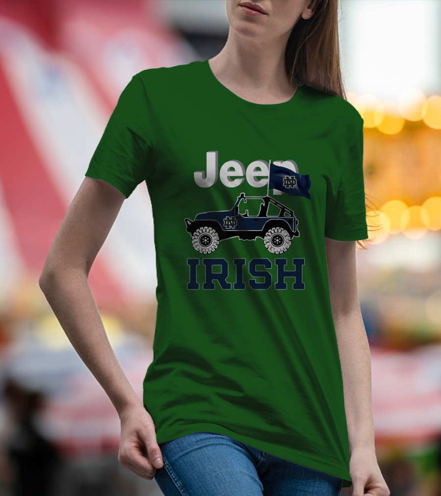 Jeep Notre Dame Fighting Irish Flag T-Shirt