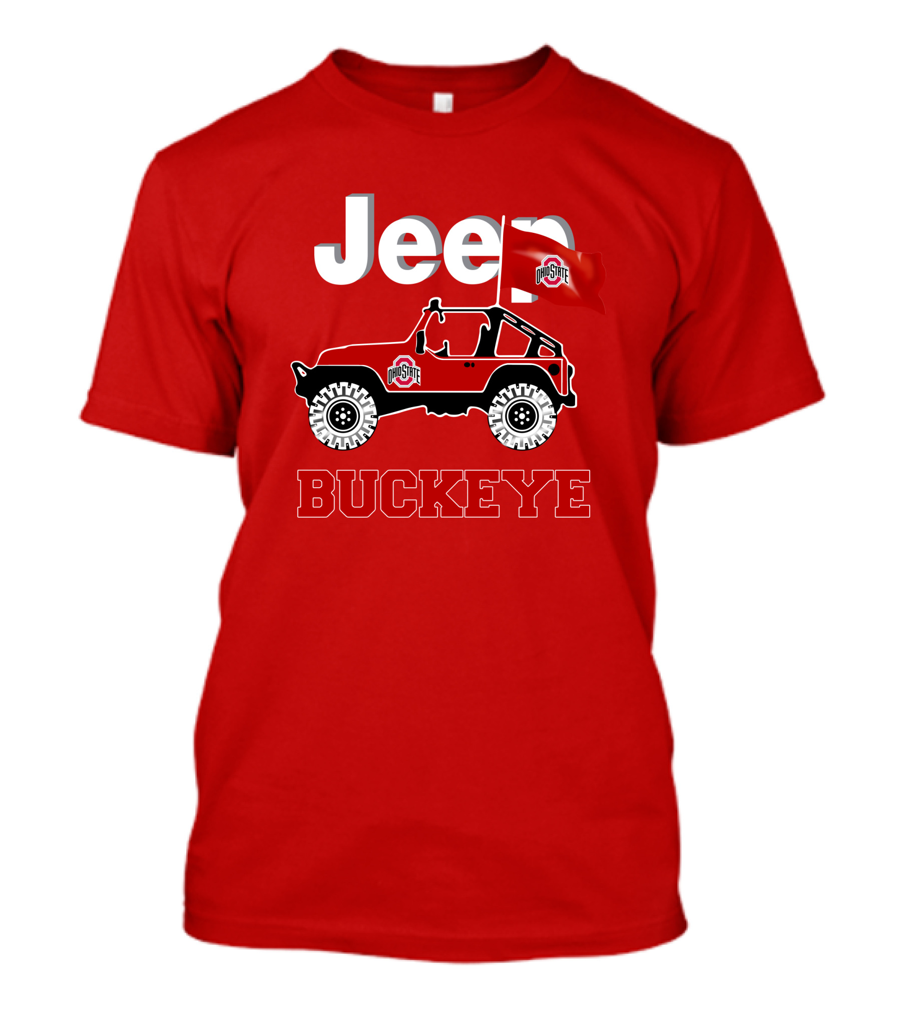Jeep Ohio State Buckeye Red Flag Adventure T-Shirt