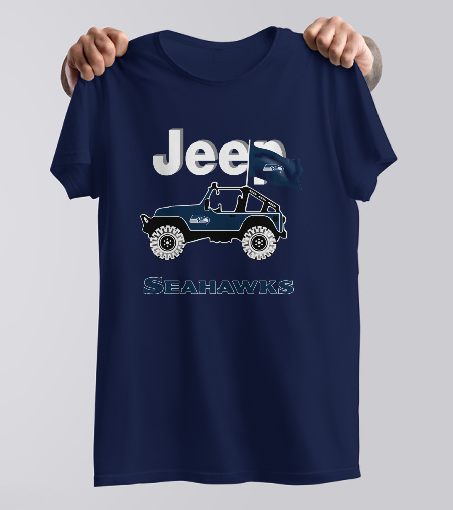 Jeep Seattle Seahawks Graphic Flag T-Shirt