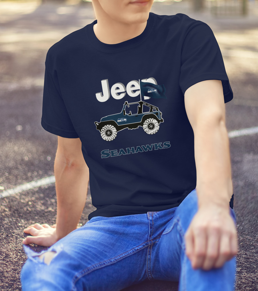 Jeep Seattle Seahawks Graphic Flag T-Shirt