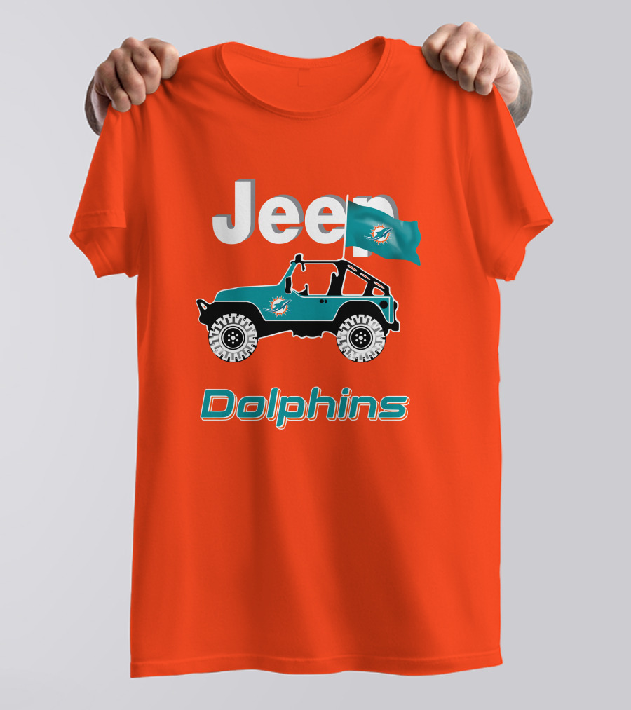 Jeep Dolphins Miami Flag Adventure T-Shirt
