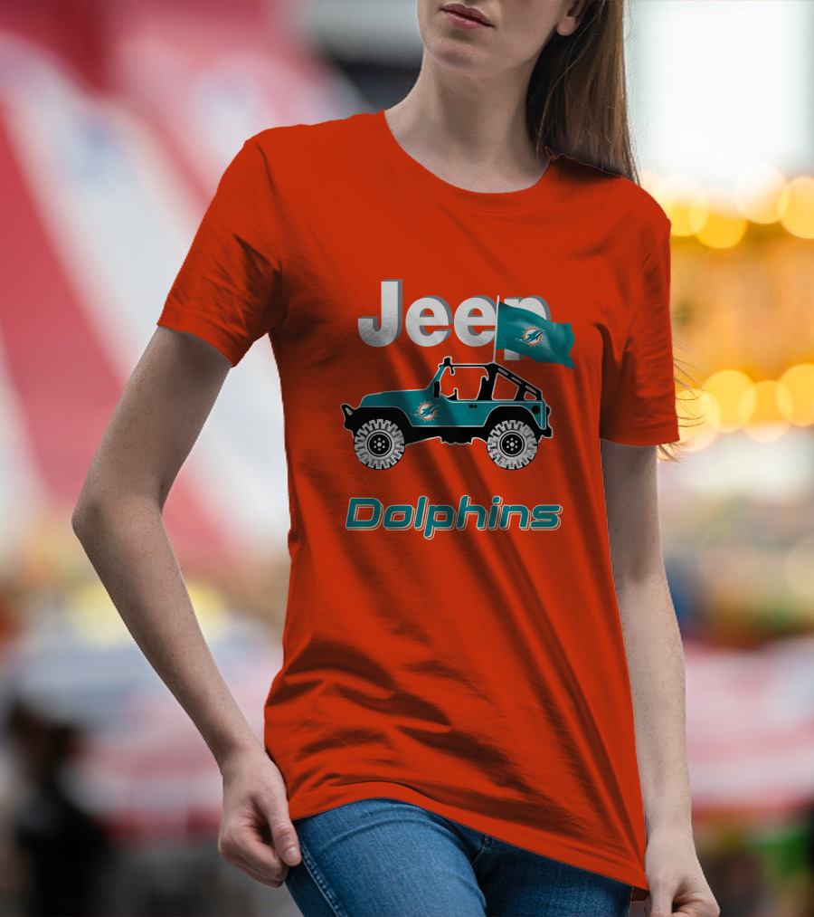Jeep Dolphins Miami Flag Adventure T-Shirt