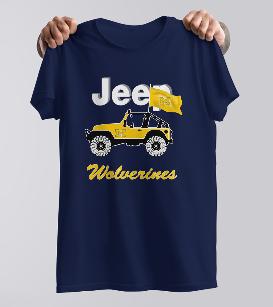 Jeep Michigan Wolverines M Flag Yellow T-Shirt