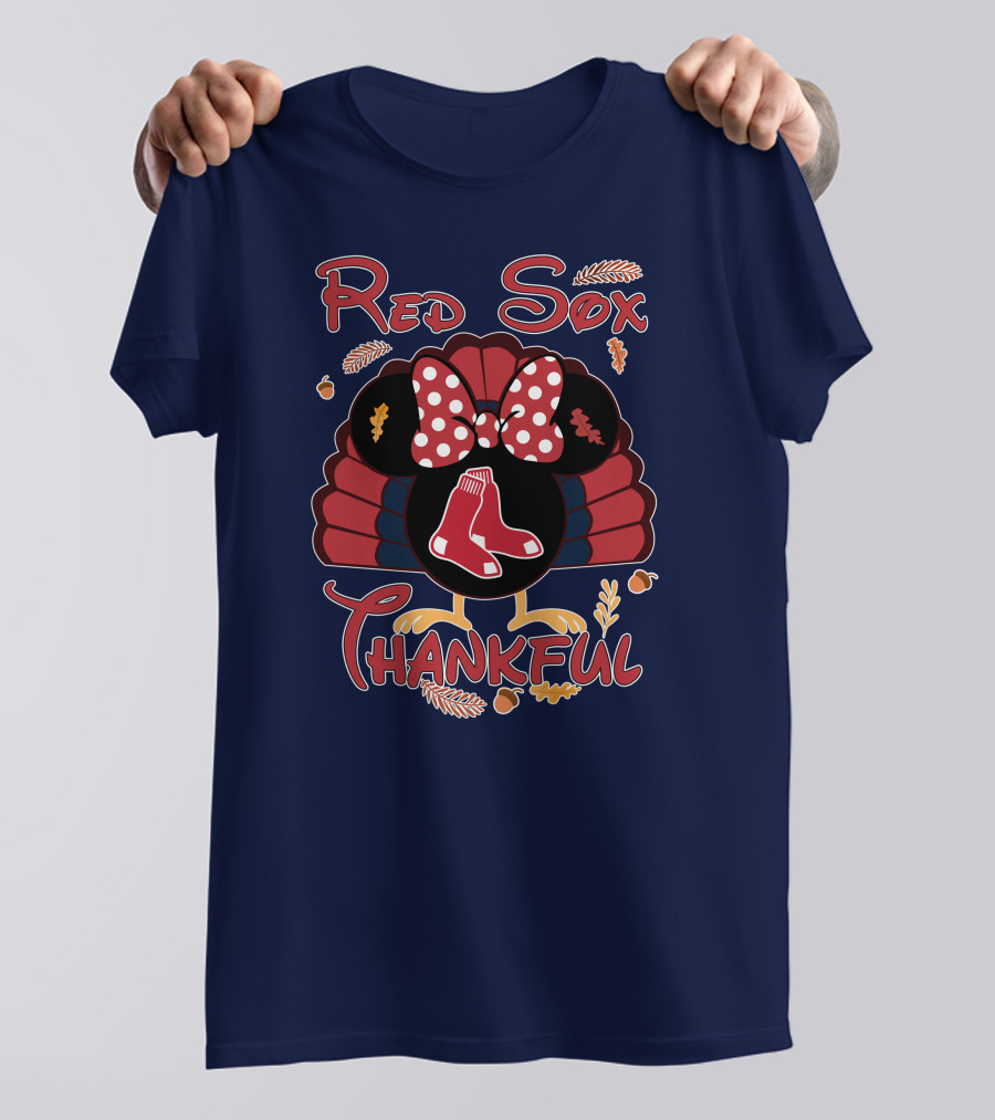 Red Sox Thankful Minnie Thanksgiving Turkey T-Shirt