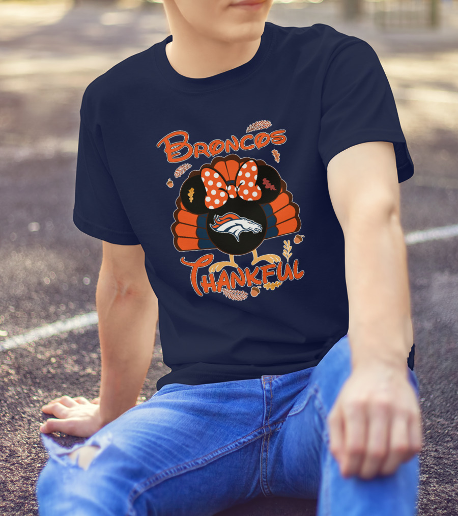 Broncos Thankful Denver Minnie Thanksgiving T-Shirt