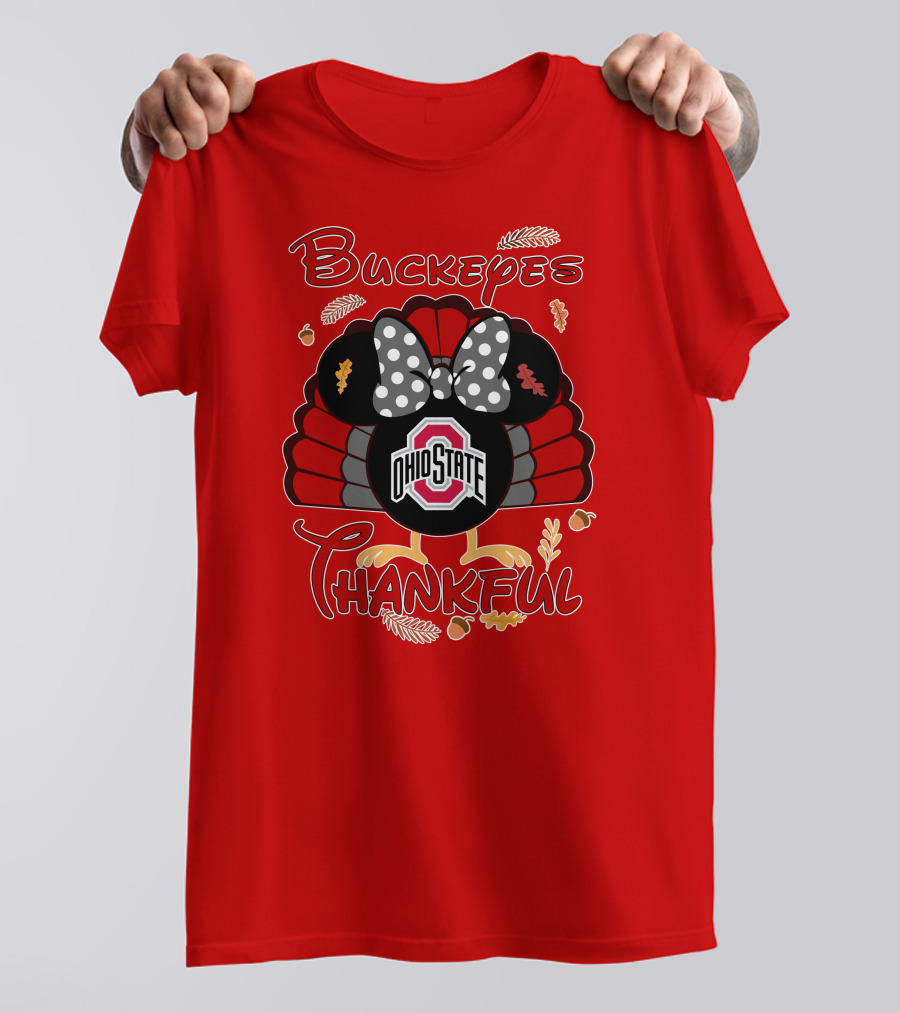 Buckeyes Thankful Ohio State Minnie Thanksgiving T-Shirt