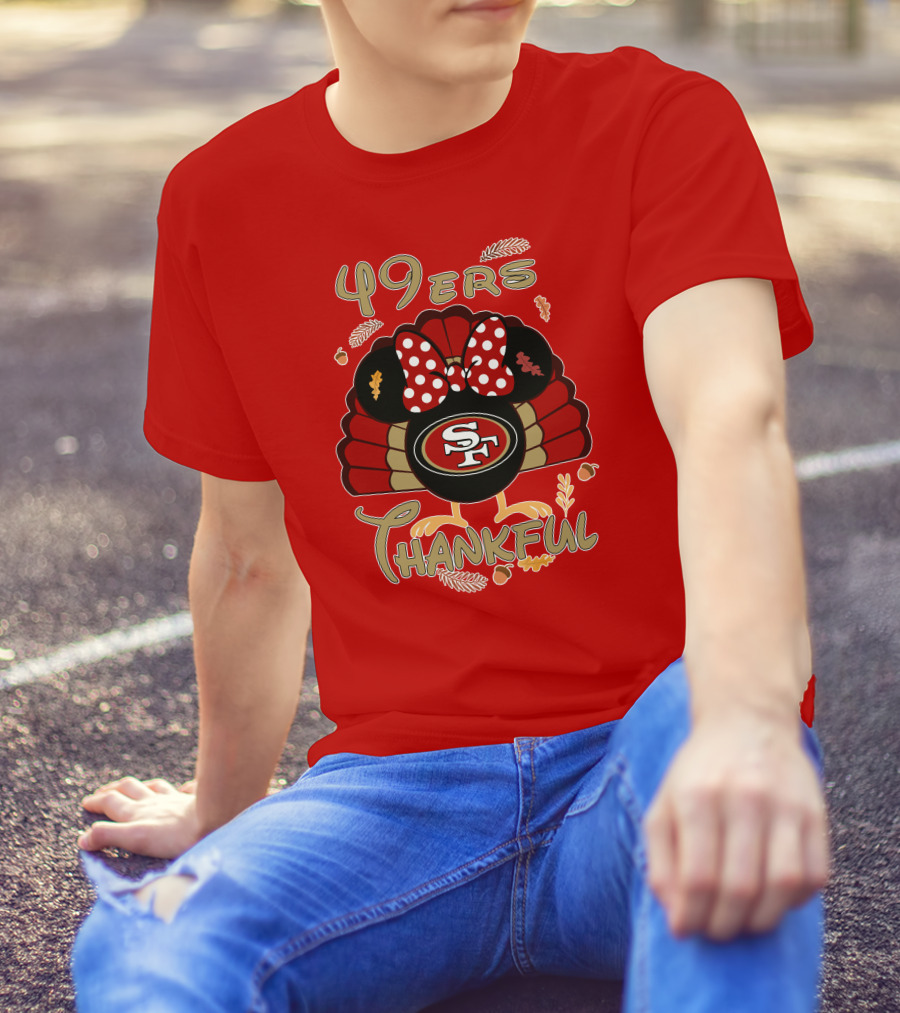 49ers Thankful Minnie Thanksgiving San Francisco T-Shirt