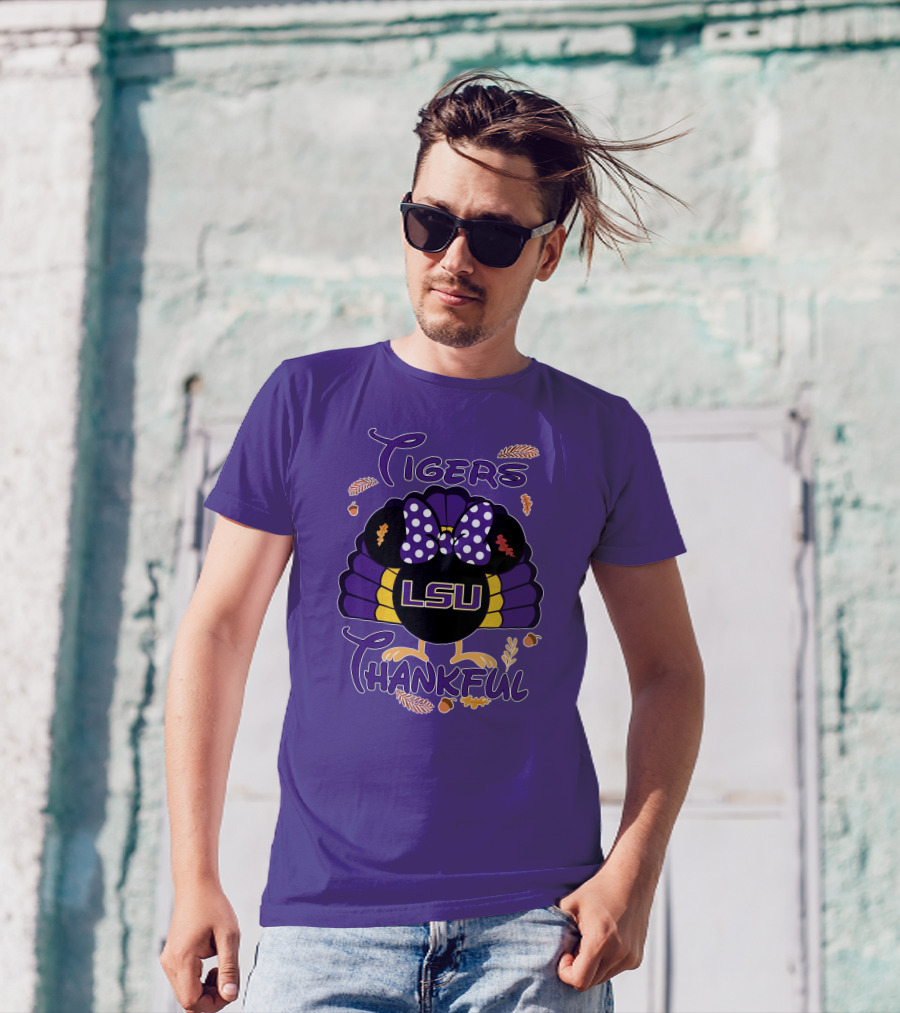 LSU Tigers Thankful Minnie Thanksgiving T-Shirt