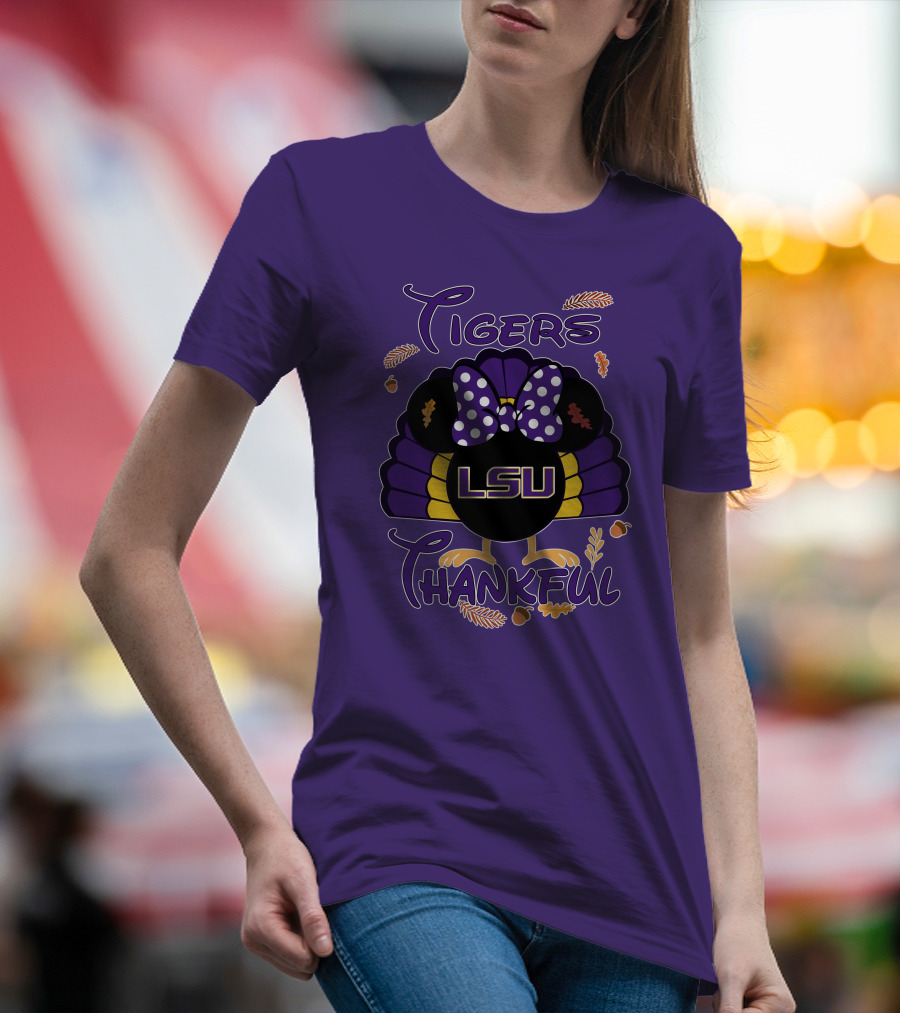 LSU Tigers Thankful Minnie Thanksgiving T-Shirt