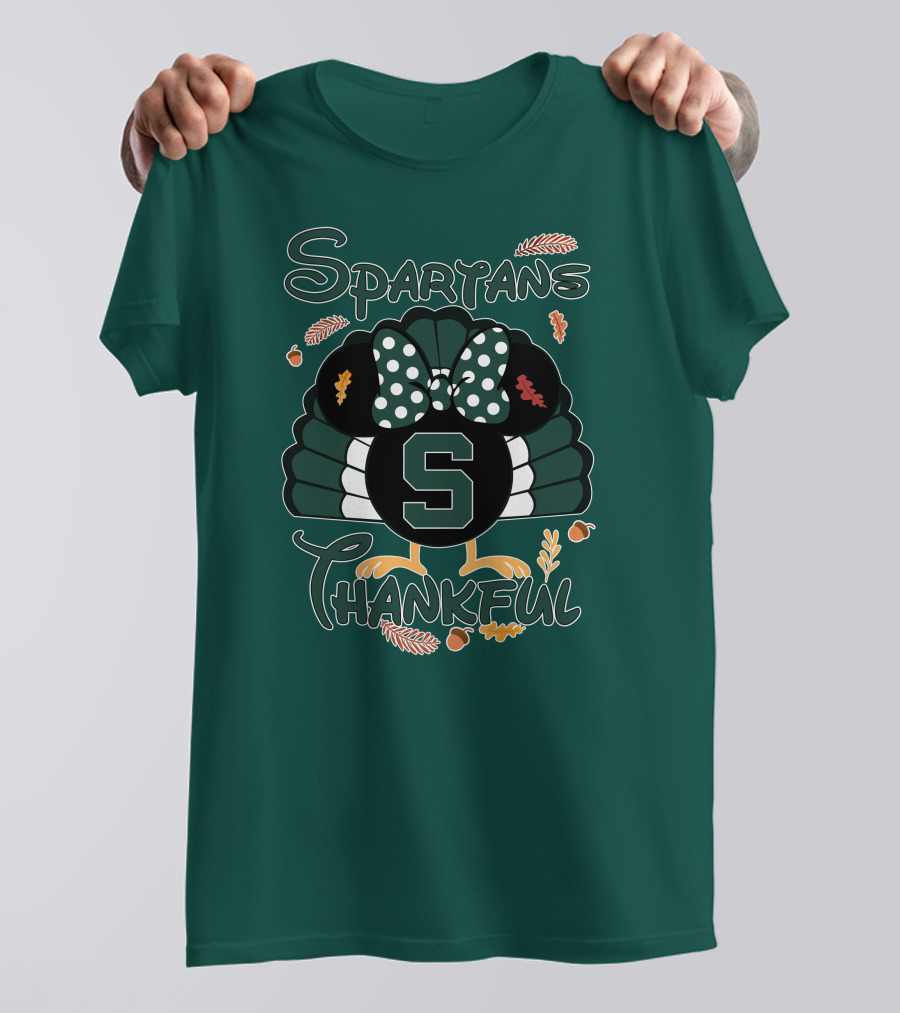 Spartans Thankful Thanksgiving Minnie Michigan State T-Shirt