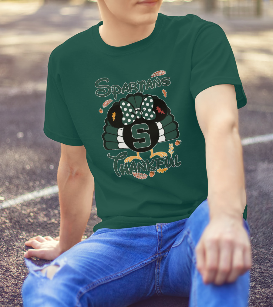 Spartans Thankful Thanksgiving Minnie Michigan State T-Shirt