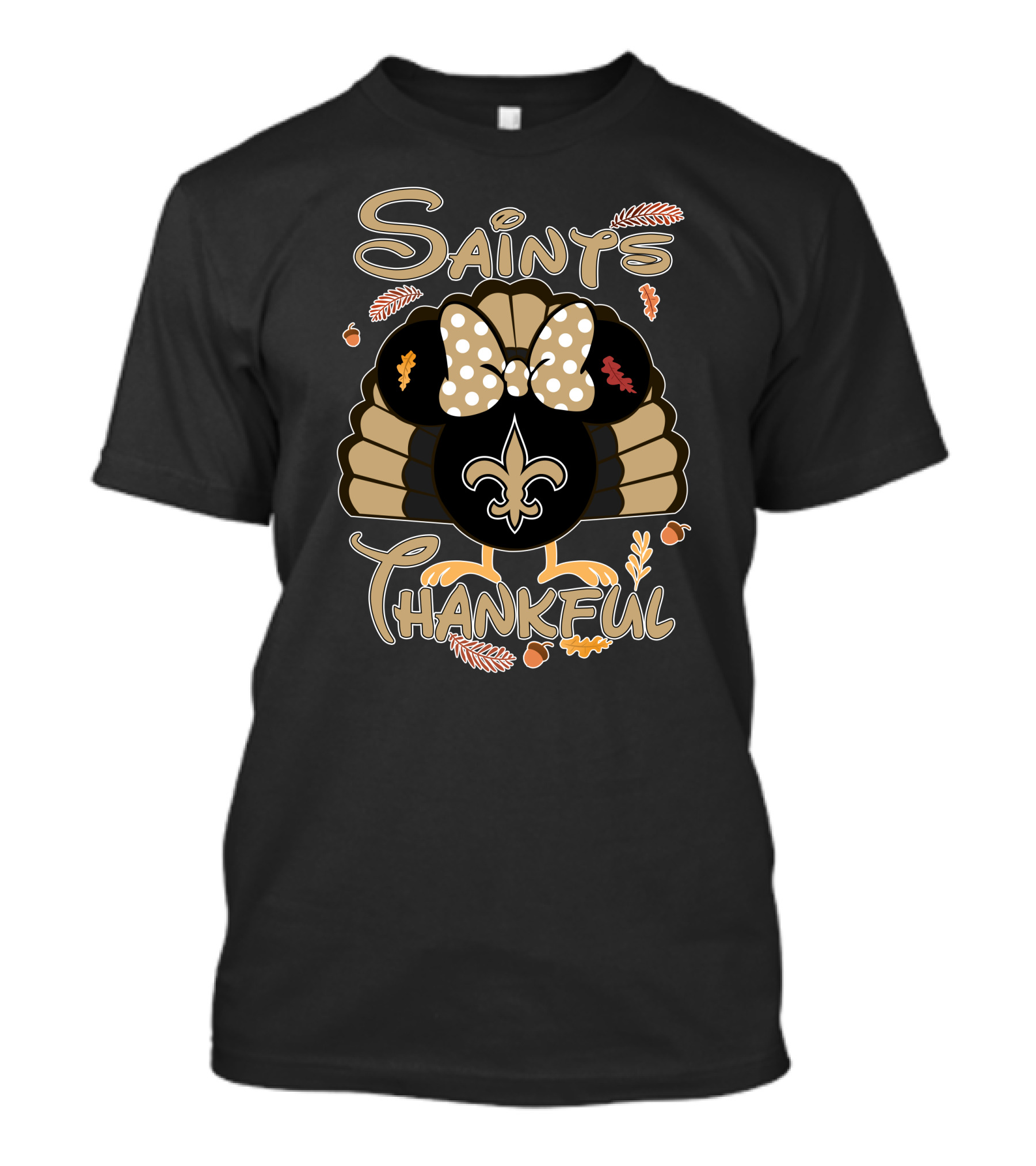 Saints Thankful Minnie New Orleans Thanksgiving T-Shirt