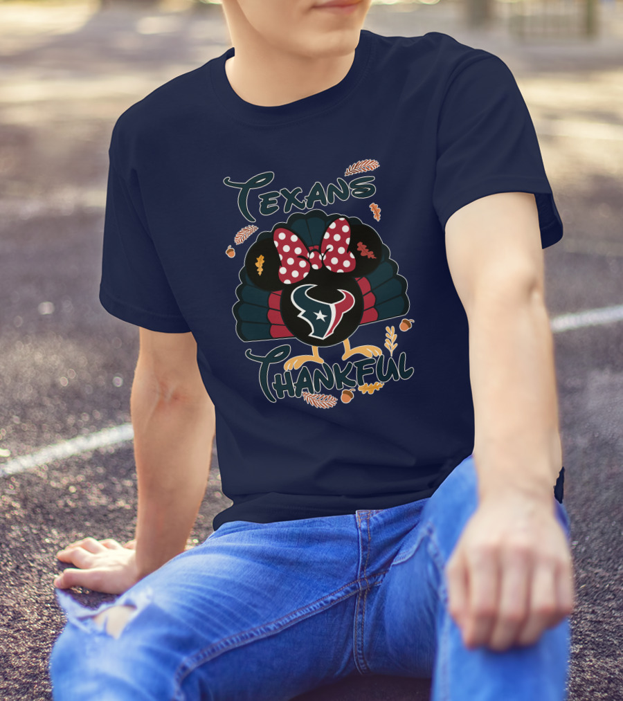 Texans Thankful Minnie Thanksgiving Turkey T-Shirt