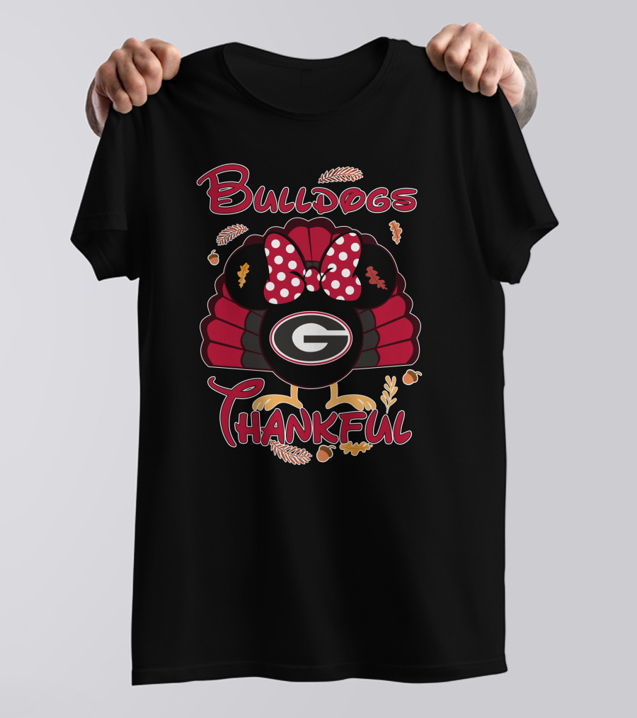 Bulldogs Thankful Georgia Minnie Thanksgiving T-Shirt