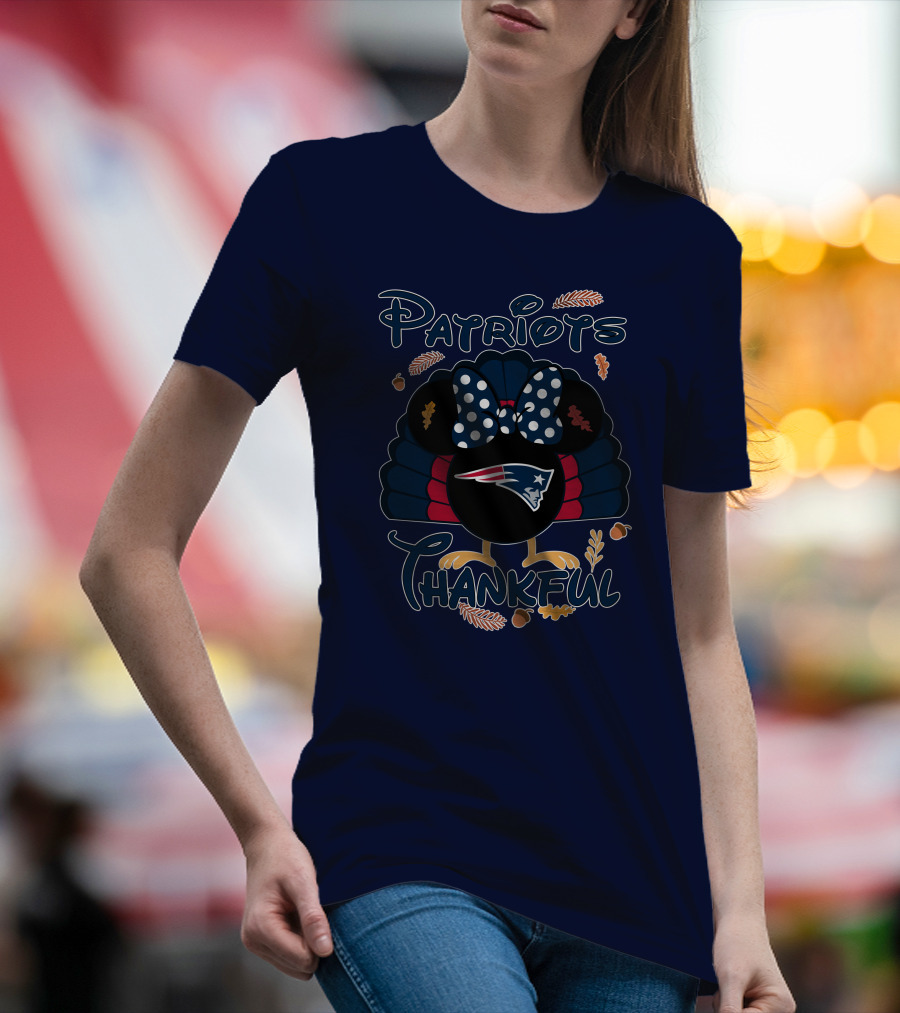 Patriots Thankful Thanksgiving Minnie Turkey T-Shirt
