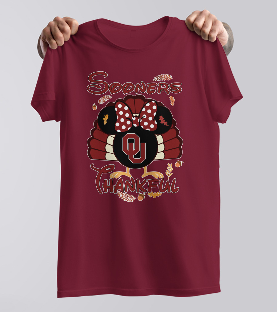 Sooners Thankful Minnie Turkey Thanksgiving OU T-Shirt