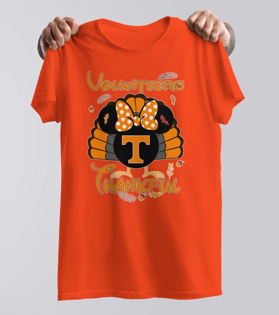 Volunteers Thankful Tennessee Minnie Thanksgiving T-Shirt