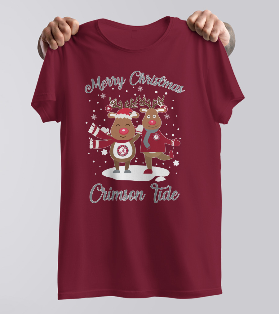 Crimson Tide Merry Christmas Reindeer T-Shirt