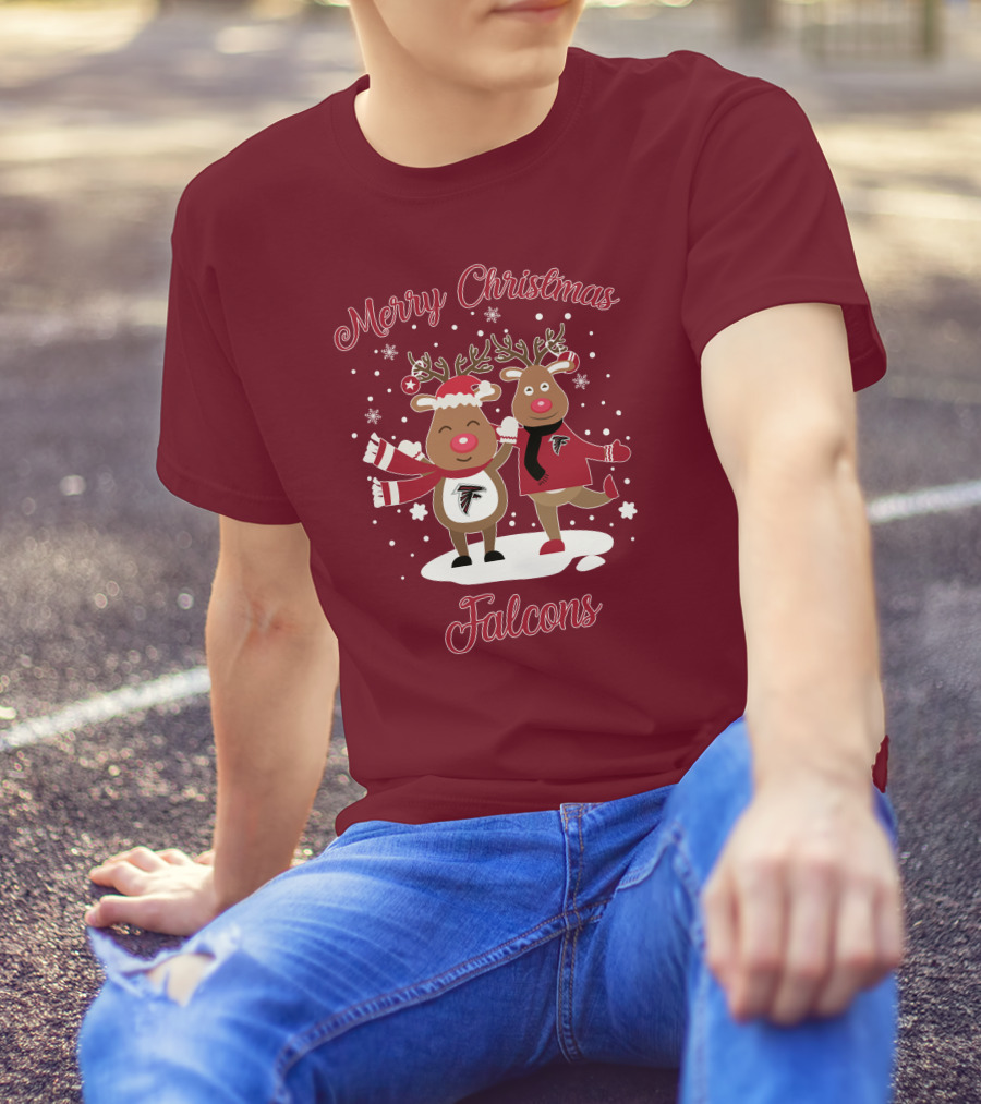 Merry Christmas Atlanta Falcons Reindeer T-Shirt