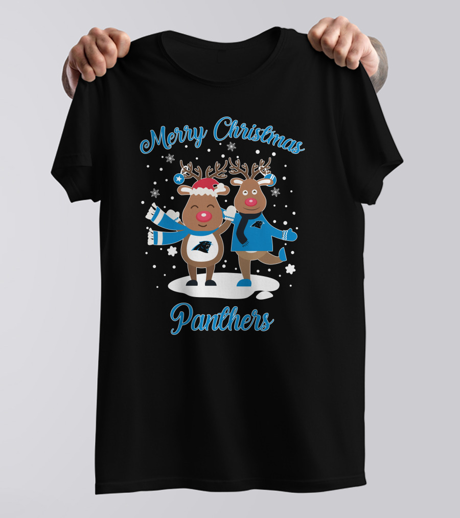 Merry Christmas Carolina Panthers Reindeer T-Shirt