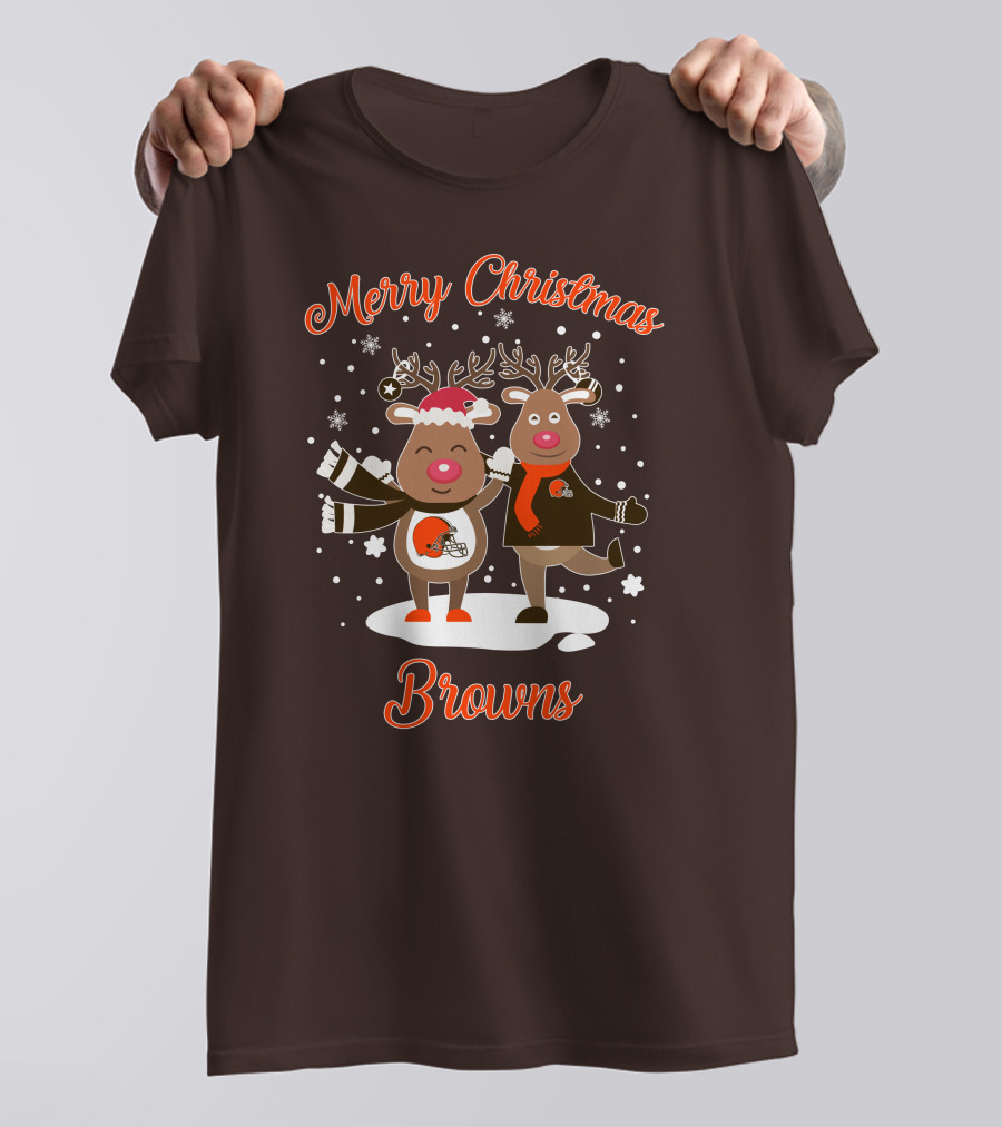 Merry Christmas Cleveland Browns Reindeer T-Shirt