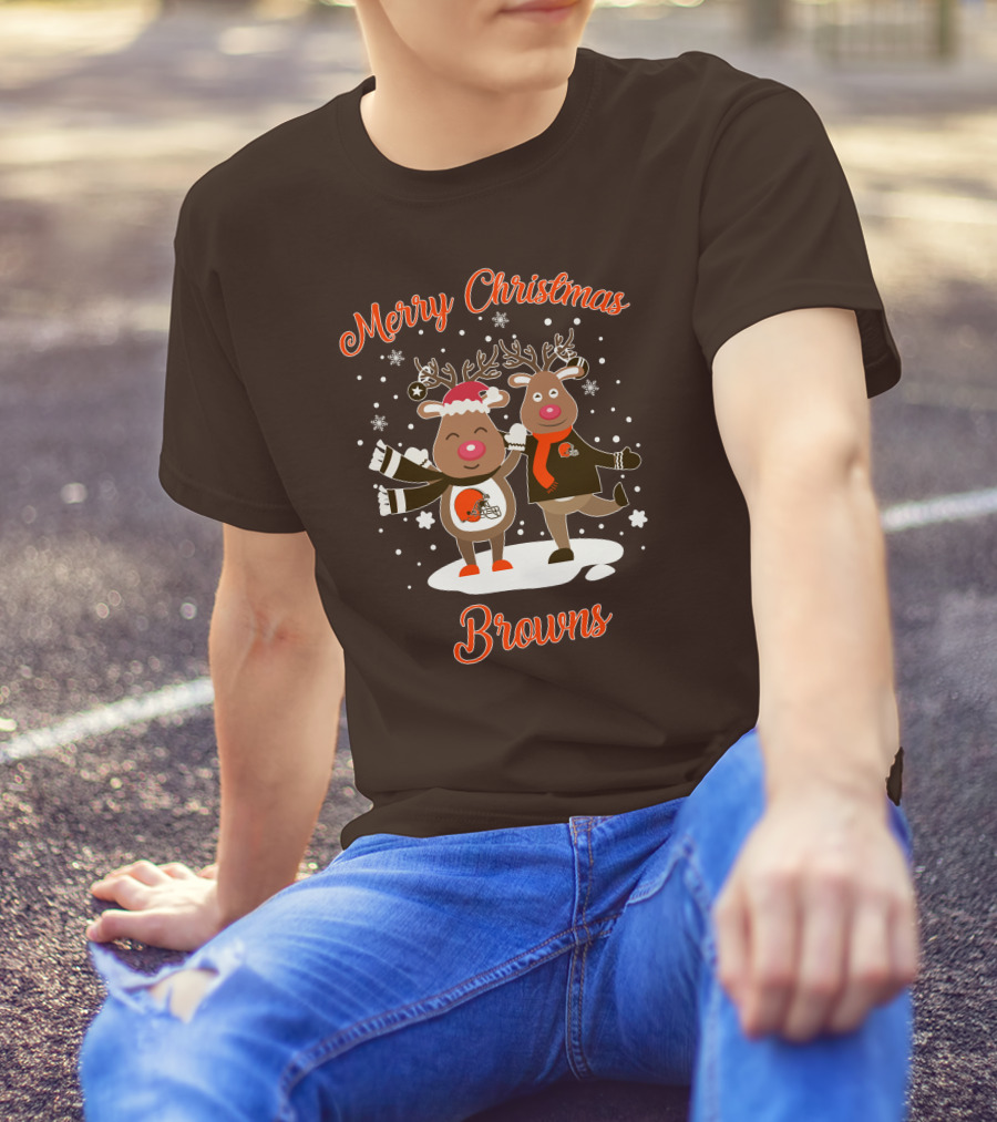 Merry Christmas Cleveland Browns Reindeer T-Shirt