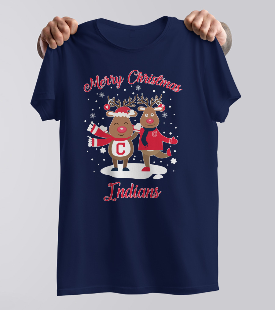 Merry Christmas Indians Reindeer With C T-Shirt