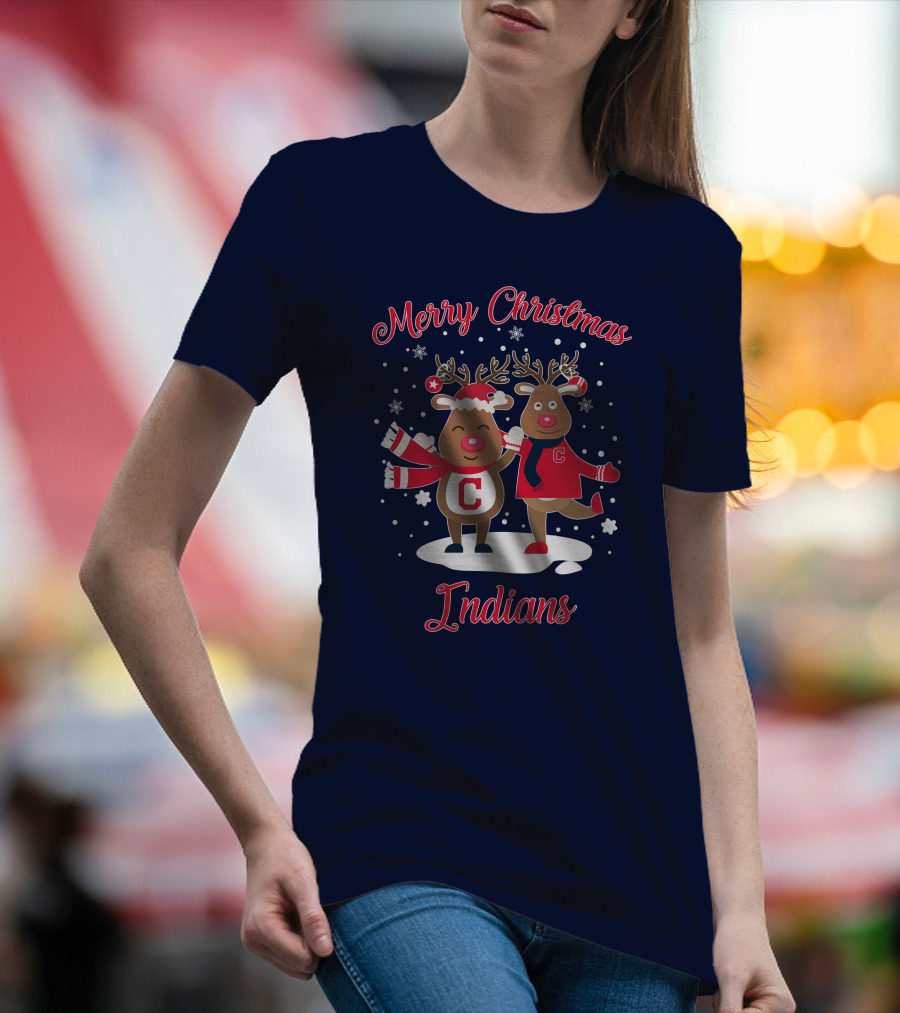 Merry Christmas Indians Reindeer With C T-Shirt
