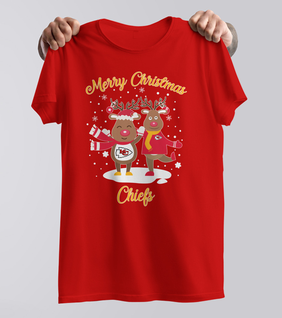 Merry Christmas Kansas City Chiefs Reindeer Chiefs T-Shirt