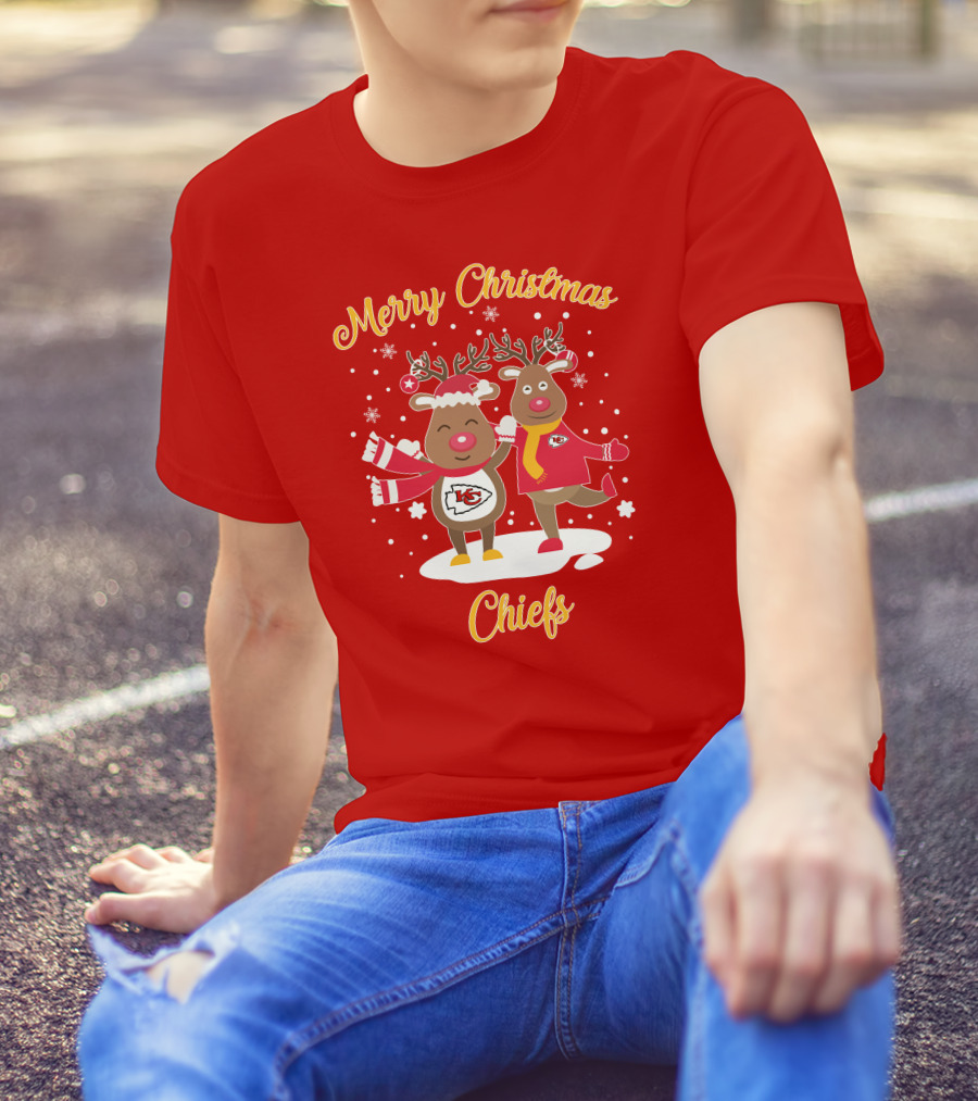 Merry Christmas Kansas City Chiefs Reindeer Chiefs T-Shirt