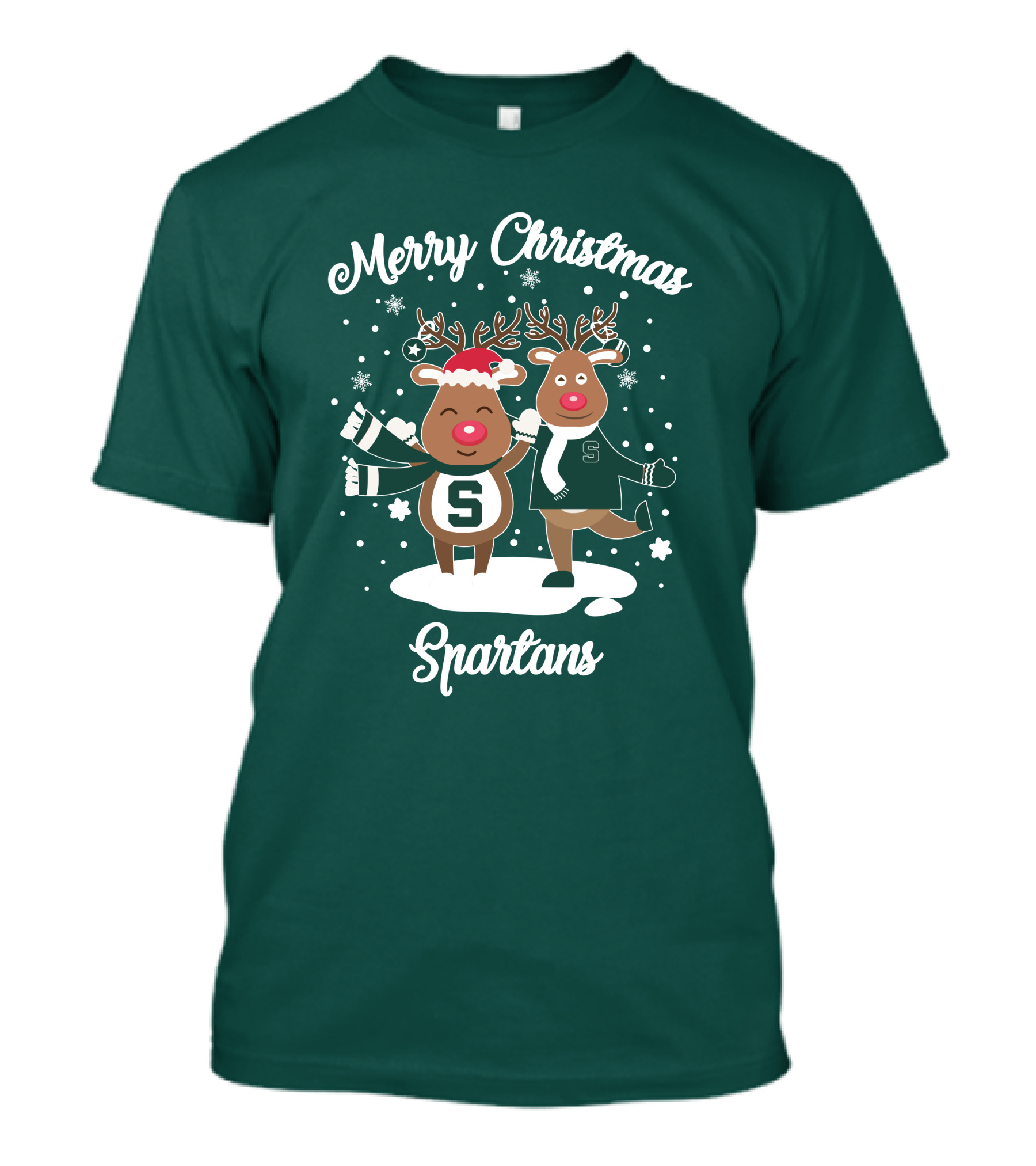 Merry Christmas Michigan State Spartans Reindeer T-Shirt