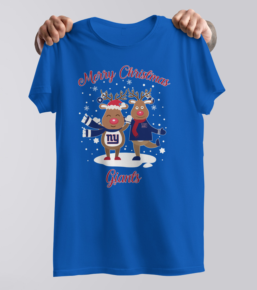 Merry Christmas New York Giants Reindeer T-Shirt