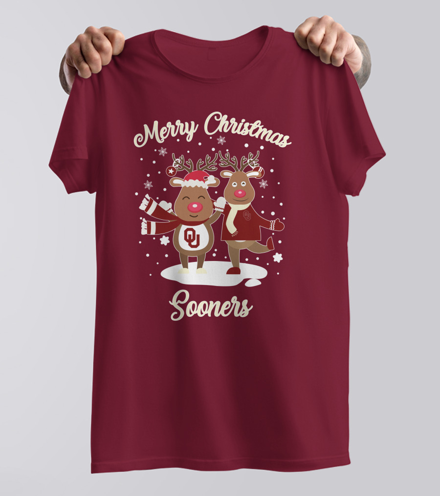Merry Christmas Sooners Oklahoma Reindeer T-Shirt