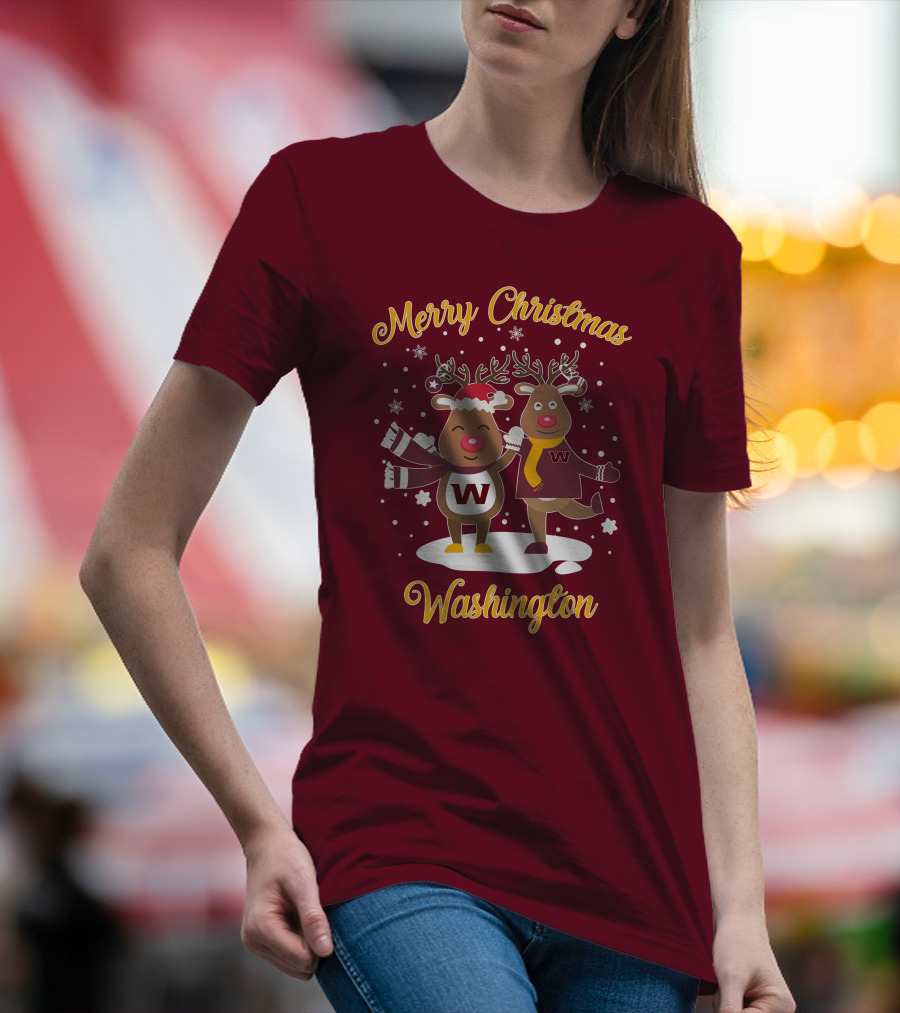 Merry Christmas Washington Football Team Reindeer T-Shirt