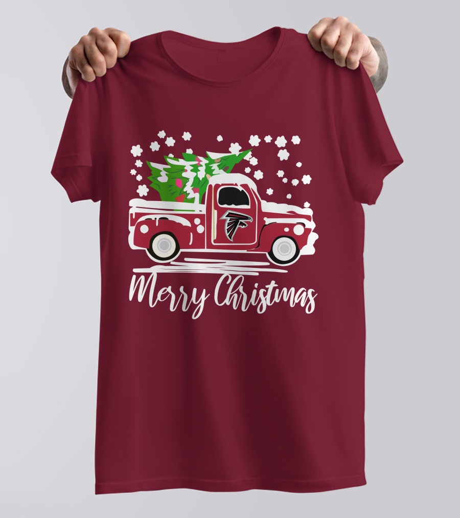 Atlanta Falcons Vintage Truck Merry Christmas T-Shirt