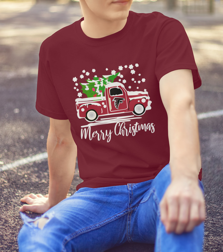 Atlanta Falcons Vintage Truck Merry Christmas T-Shirt