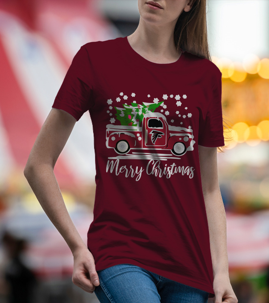 Atlanta Falcons Vintage Truck Merry Christmas T-Shirt