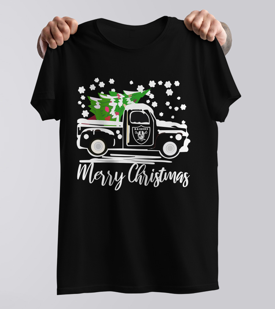 Las Vegas Raiders Vintage Car Merry Christmas Raiders T-Shirt