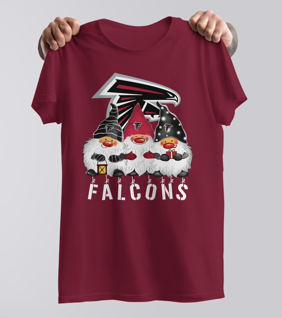 Atlanta Falcons Merry Christmas Happy Holidays Gnomes T-Shirt