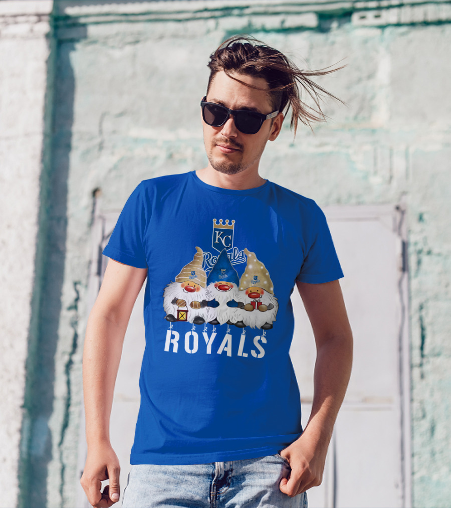 Kansas City Royals Merry Christmas Happy Holidays Gnomes T-Shirt